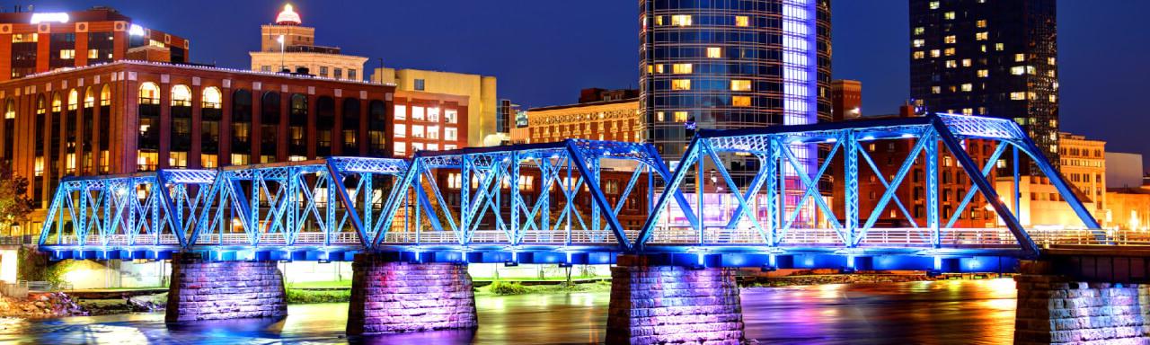 Grand Rapid's blue bridge